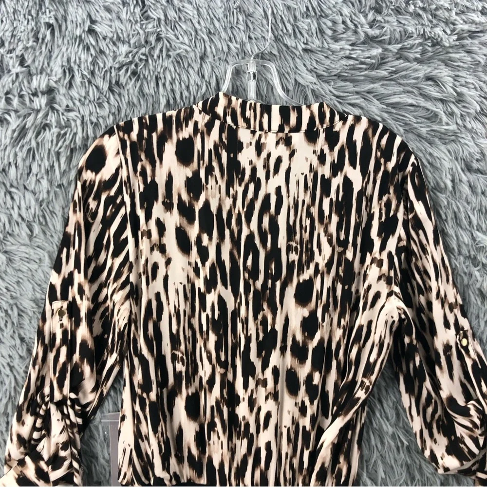 Jennifer Lopez Romper Womens 8 NWT Cheetah Vneck Chain Belt Shorts